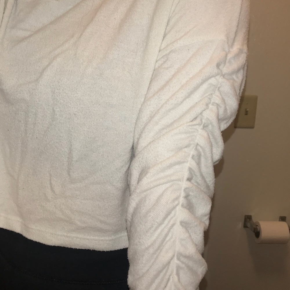 Long Sleeve White Crop Top
